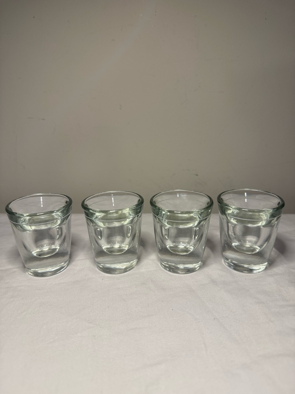 Vintage Clear Glass Shot Glasses, Set Of 4 Whiskey/Tequila Or Use As Votives